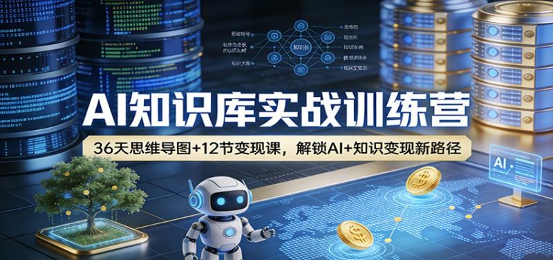 AI知识库实战训练营：36天思维导图+12节变现课，解锁AI+知识变现新路径-白蛇网赚-余宽网创