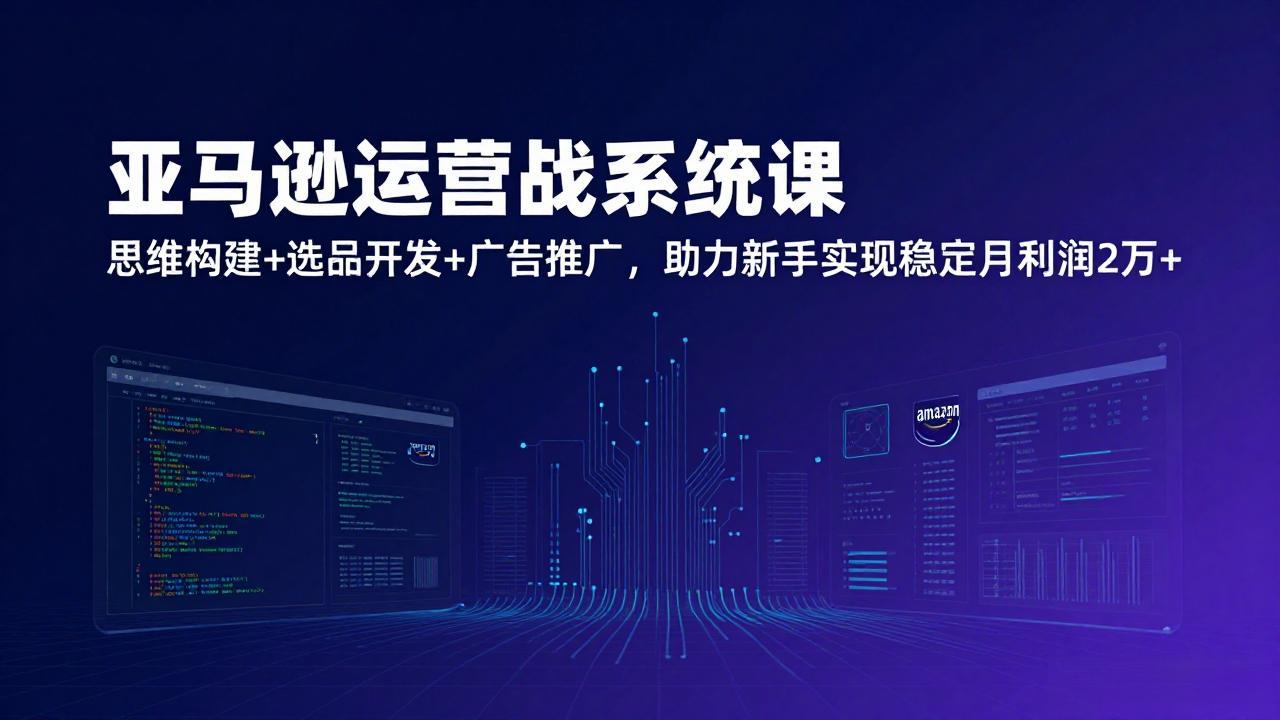 亚马逊运营实战系统课，思维构建+选品开发+广告推广，助力新手实现稳定月利润2万+(更新-白蛇网赚-余宽网创