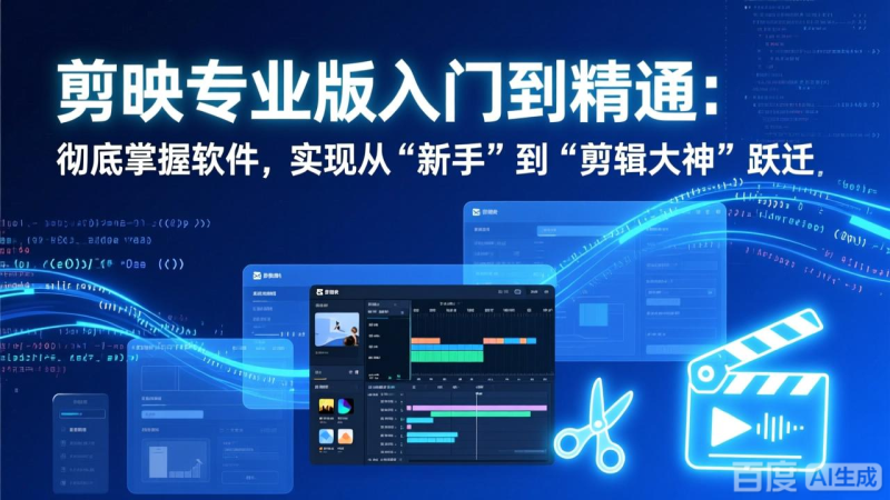 剪映专业版入门到精通：彻底掌握软件，实现从“新手”到“剪辑大神”跃迁-白蛇网赚-余宽网创