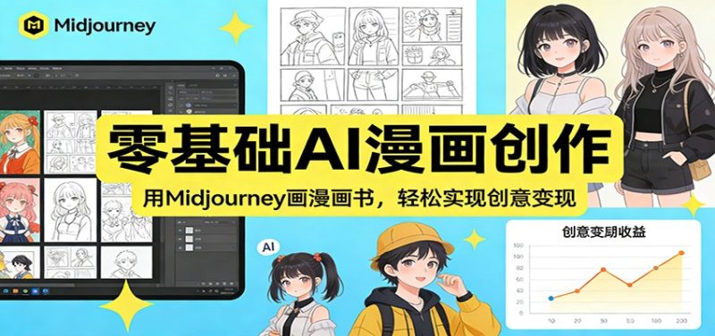 零基础AI漫画创作：用Midjourney画漫画书，轻松实现创意变现-白蛇网赚-余宽网创