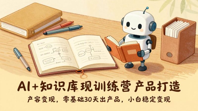 AI+知识库变现训练营，产品打造、内容创作、全平台变现，零基础30天出产品，小白稳定变现-白蛇网赚-余宽网创