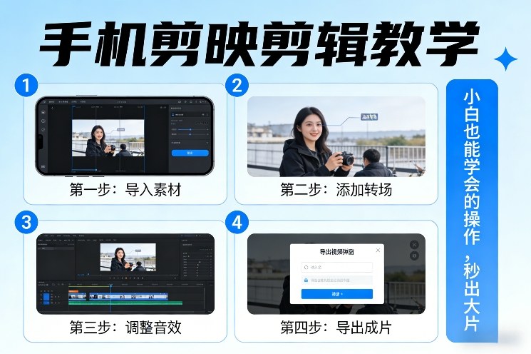 手机剪映剪辑教学，小白也能学会的操作，秒出大片-白蛇网赚-余宽网创