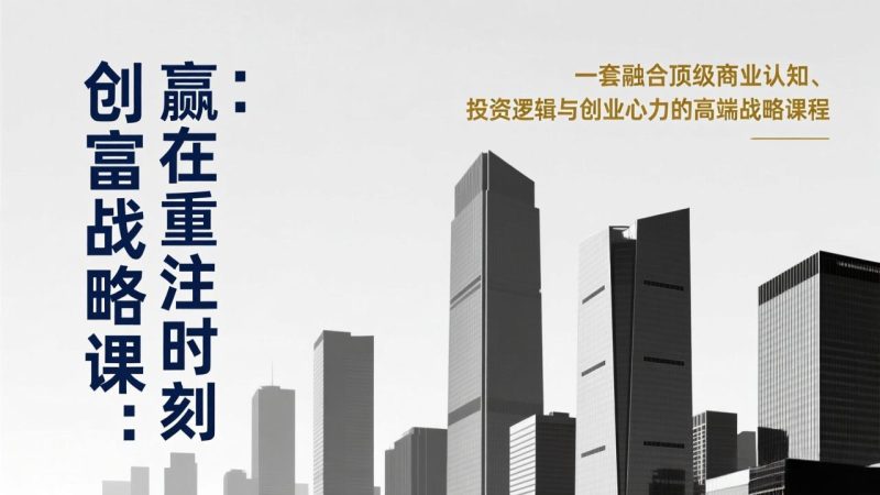 《创富战略课：赢在重注时刻》一套融合顶级商业认知、投资逻辑与创业心力的高端战略课程-白蛇网赚-余宽网创