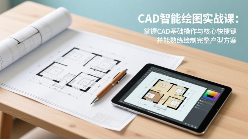 CAD智能绘图实战课：掌握CAD基础操作与核心快捷键，并能熟练绘制完整户型方案-白蛇网赚-余宽网创