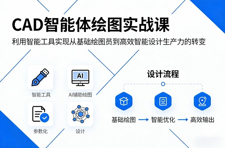 CAD智能体绘图实战课，利用智能工具，实现从基础绘图员到高效智能设计生产力的转变-白蛇网赚-余宽网创