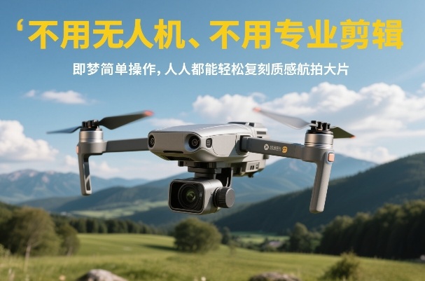 不用无人机、不用专业剪辑，即梦简单操作，人人都能轻松复刻质感航拍大片-白蛇网赚-余宽网创