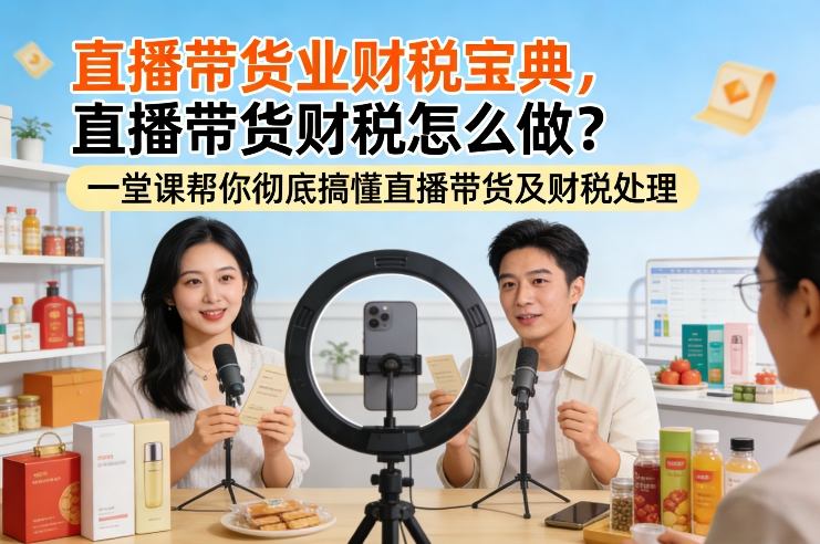 直播带货业财税宝典,直播带货财税怎么做?一堂课帮你彻底搞懂直播带货及财税处理-白蛇网赚-余宽网创