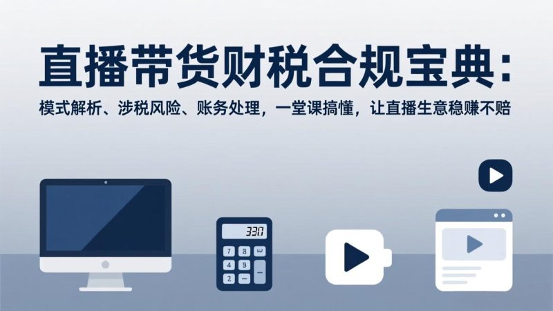 直播带货财税合规宝典:模式解析、涉税风险、账务处理,一堂课搞懂,让直播生意稳赚不赔-白蛇网赚-余宽网创