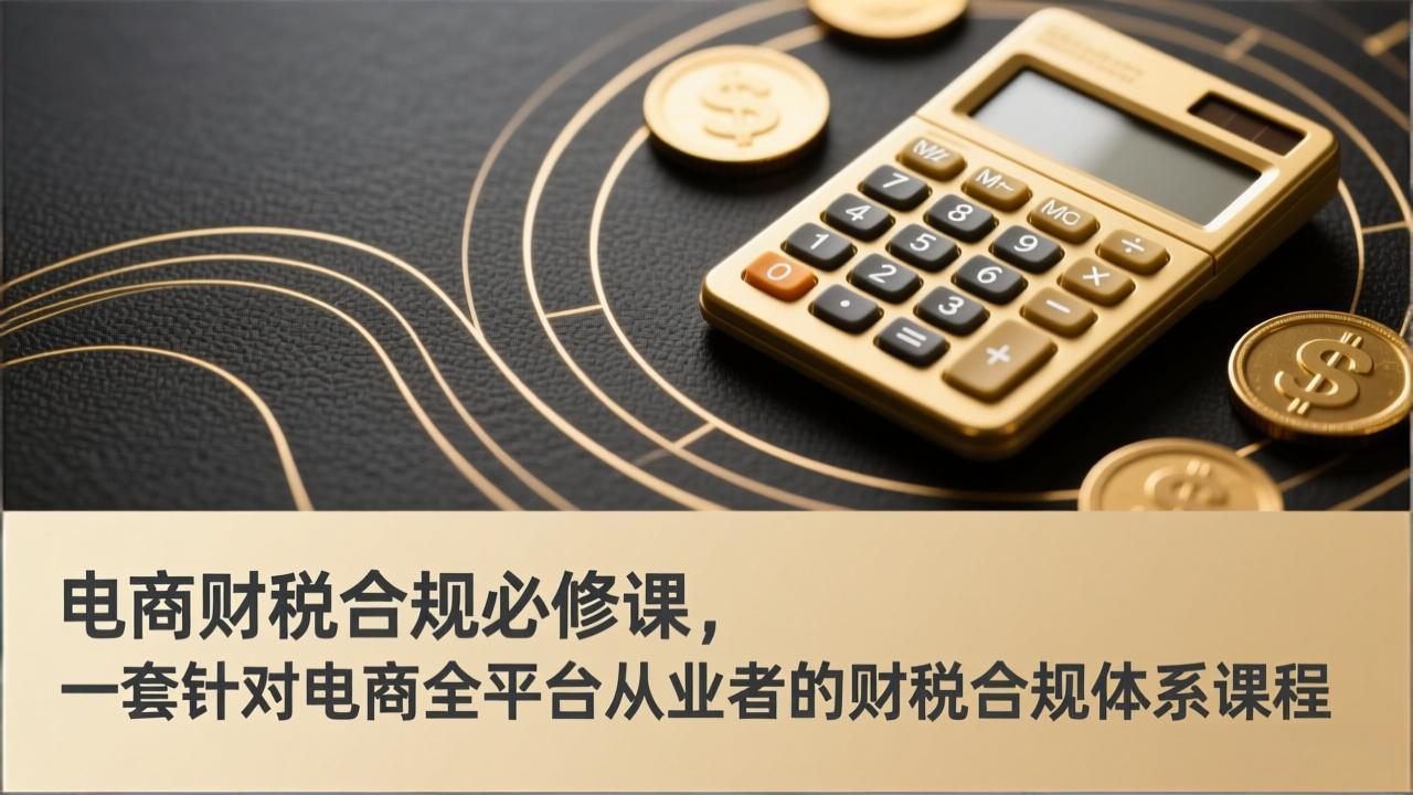 电商财税合规必修课，是一套针对电商全平台从业者的财税合规体系课程-白蛇网赚-余宽网创