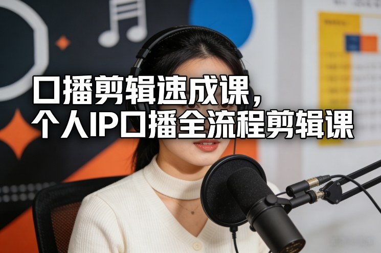 口播剪辑速成课，个人IP口播全流程剪辑课-白蛇网赚-余宽网创