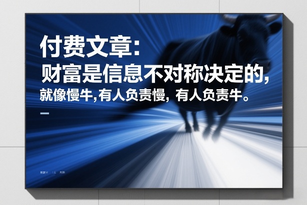 付费文章:财富是信息不对称决定的,就像慢牛,有人负责慢,有人负责牛-白蛇网赚-余宽网创