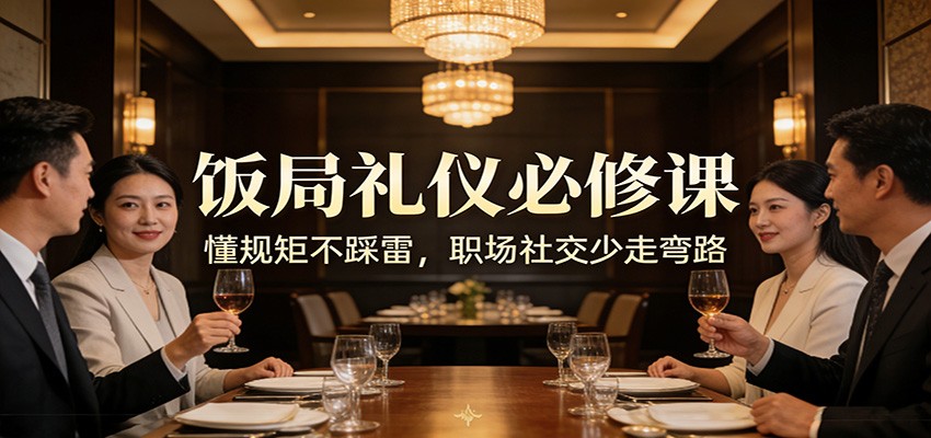 公众号收费文章：《饭局礼仪必修课：懂规矩不踩雷，职场社交少走弯路》-白蛇网赚-余宽网创