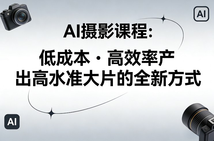 AI摄影课程，低成本高效率产出高水准大片的全新方式-白蛇网赚-余宽网创