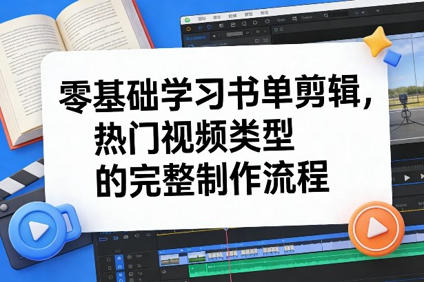 零基础学习书单剪辑，热门视频类型的完整制作流程(更新2026)-白蛇网赚-余宽网创