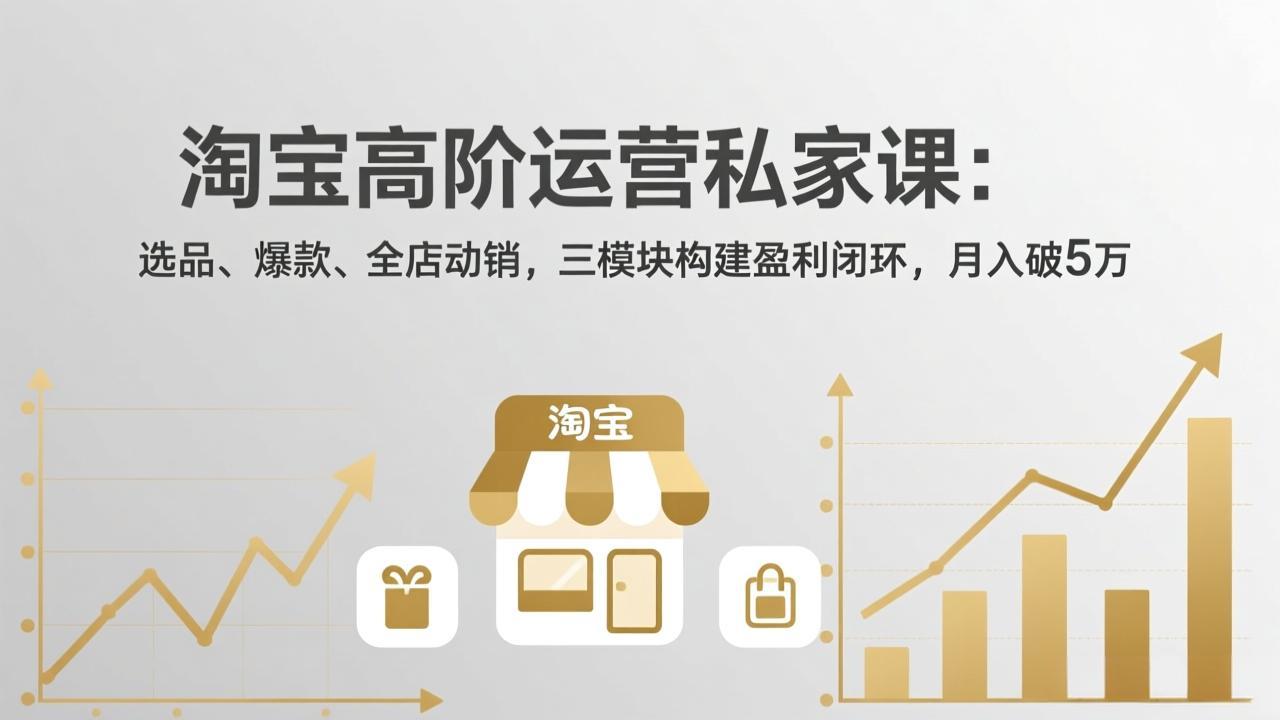 淘宝高阶运营私家课：选品、爆款、全店动销，三模块构建盈利闭环，月入破5万(更新26年2月-白蛇网赚-余宽网创