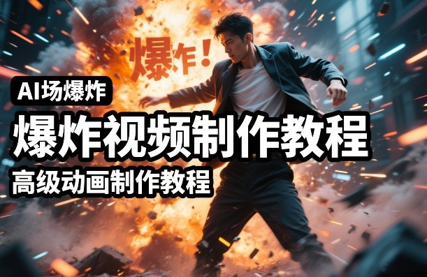 AI场景爆炸视频制作教程,利用人物实拍视频制作出高级的动画特效-白蛇网赚-余宽网创
