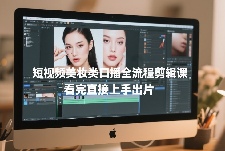 短视频美妆类口播全流程剪辑课,看完直接上手出片-白蛇网赚-余宽网创
