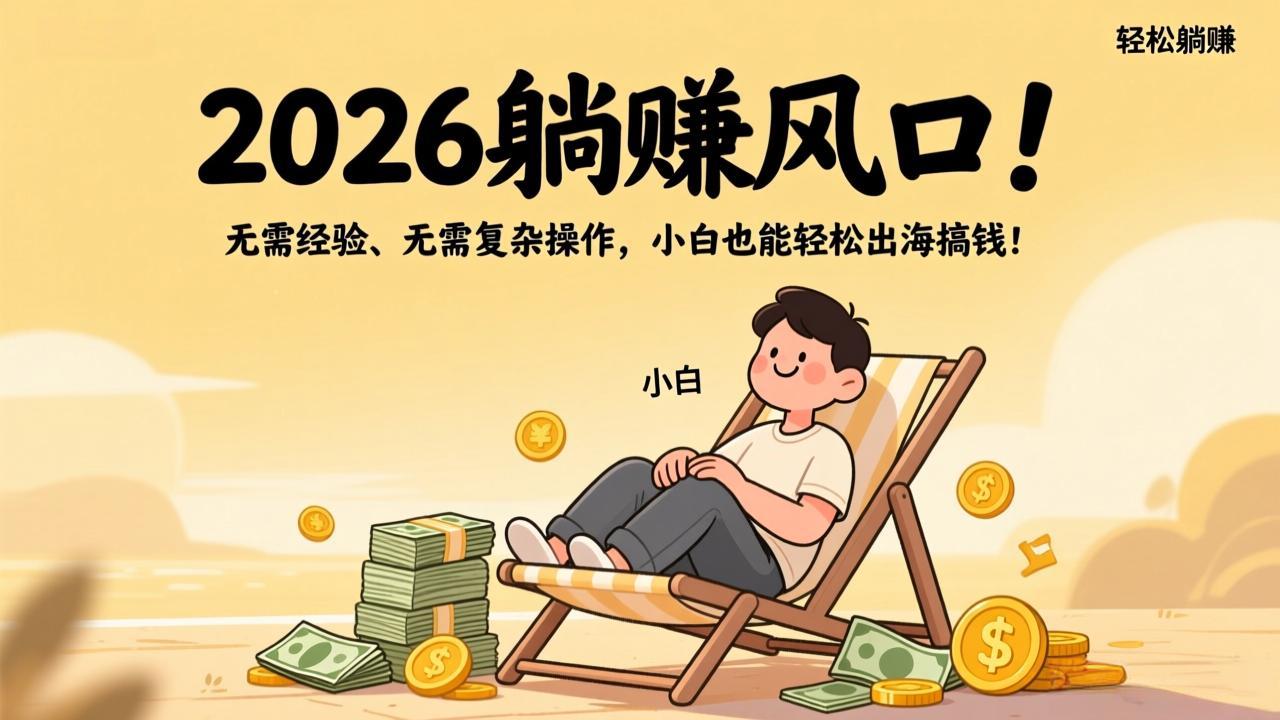 2026躺赚风口！无需经验、无需复杂操作，小白也能轻松出海搞钱！-白蛇网赚-余宽网创
