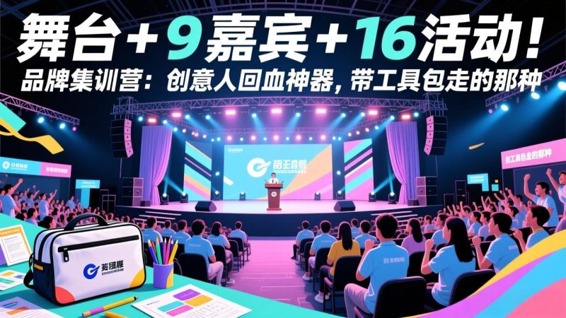 舞台 + 9 嘉宾 + 16 活动！品牌集训营：创意人回血神器，带工具包走的那种-白蛇网赚-余宽网创