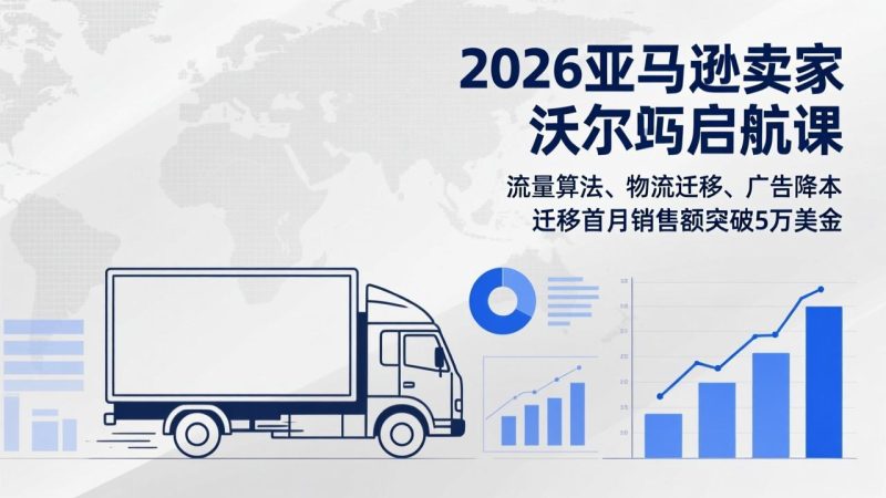 2026亚马逊卖家沃尔玛启航课，流量算法、物流迁移、广告降本，迁移首月销售额突破5万美金-白蛇网赚-余宽网创