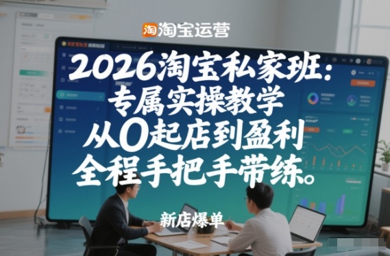 2026淘宝私家班:专属实操教学,从0起店到盈利,全程手把手带练(更新26年2月)-白蛇网赚-余宽网创