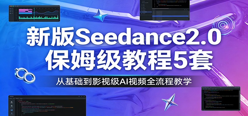 新版Seedance2.0保姆级教程5套：从基础到影视级AI视频全流程教学-白蛇网赚-余宽网创