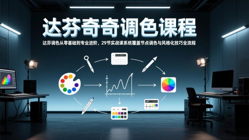 达芬奇调色从零基础到专业进阶，29节实战课系统覆盖节点调色与风格化技巧全流程-白蛇网赚-余宽网创