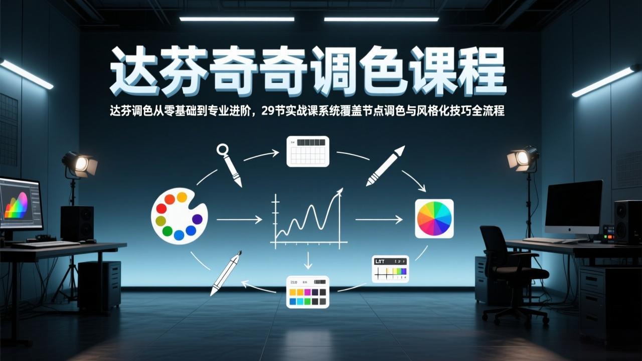 达芬奇调色从零基础到专业进阶，29节实战课系统覆盖节点调色与风格化技巧全流程-白蛇网赚-余宽网创