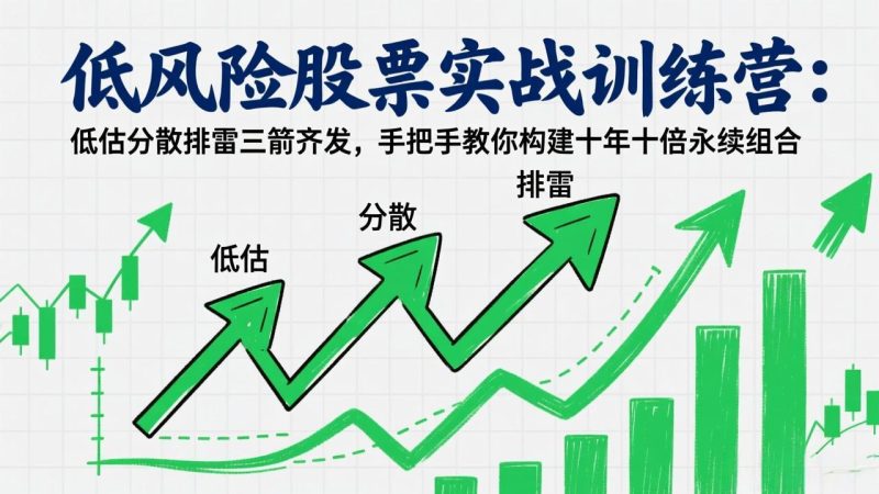 低风险股票实战训练营：低估分散排雷三箭齐发，手把手教你构建十年十倍永续组合-白蛇网赚-余宽网创