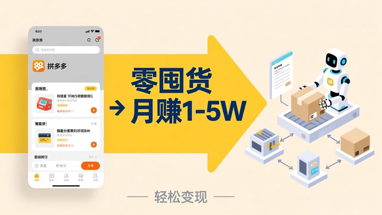 不用囤货不用跑单！拼多多虚拟玩法，机器人管理发货和客服，帮你月赚 1-5W-白蛇网赚-余宽网创