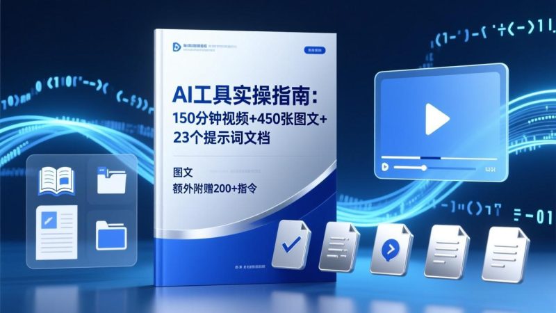 AI工具实操指南：150分钟视频+450张图文+23个提示词文档，额外附赠200+指令-白蛇网赚-余宽网创