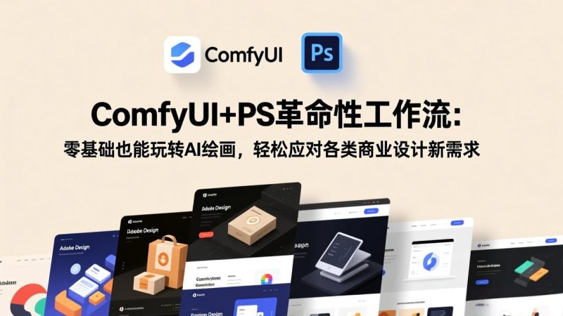ComfyUI+PS革命性工作流：零基础也能玩转AI绘画，轻松应对各类商业设计新需求-白蛇网赚-余宽网创