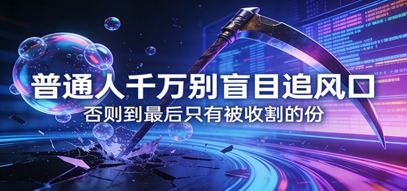 付费文章《通人千万别盲目追风口》否则到最后只有被收割的份-白蛇网赚-余宽网创