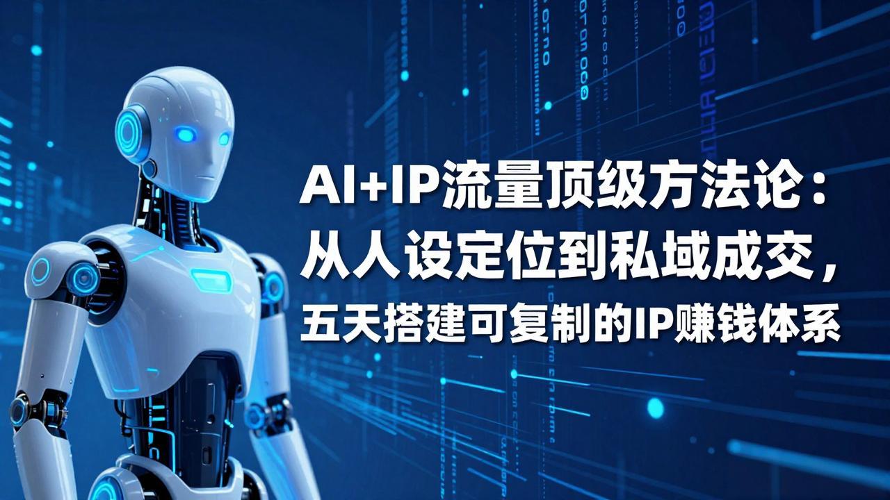 AI+IP顶级方法论：从人设定位到私域成交，五天搭建可复制的IP赚钱体系-白蛇网赚-余宽网创