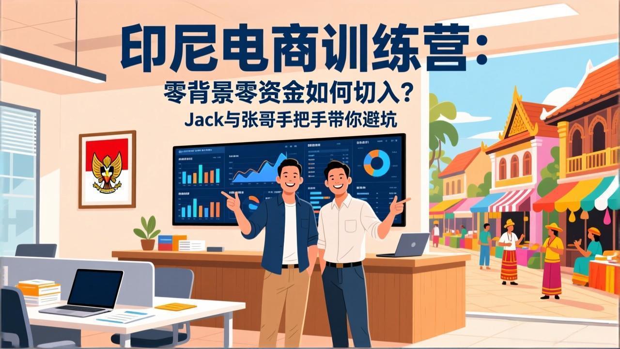 印尼电商训练营：零背景零资金如何切入？Jack与张哥手把手带你避坑-白蛇网赚-余宽网创
