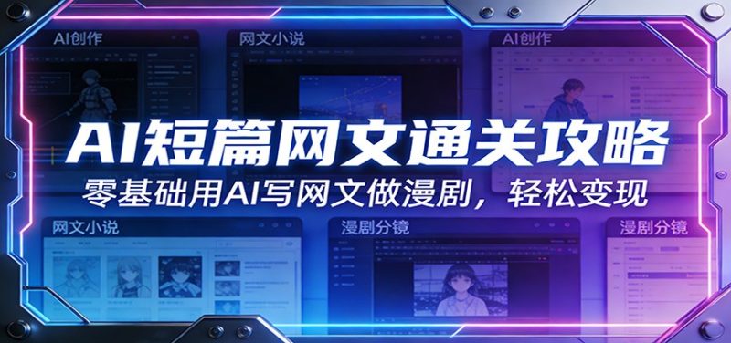 AI短篇网文通关攻略：零基础用AI写网文做漫剧，轻松变现-白蛇网赚-余宽网创