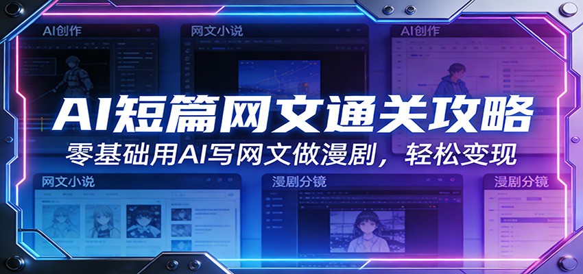 AI短篇网文通关攻略：零基础用AI写网文做漫剧，轻松变现-余宽网创