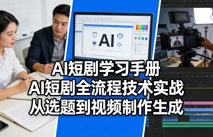 AI短剧学习手册，AI短剧全流程技术实战，从选题到视频制作生成-余宽网创