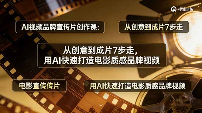 AI视频品牌宣传片创作课：从创意到成片7步走，用AI快速打造电影质感品牌视频-余宽网创