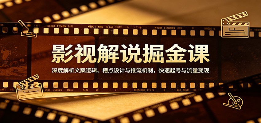 影视解说掘金课:深度解析文案逻辑、槽点设计与推流机制,快速起号与流量变现-余宽网创