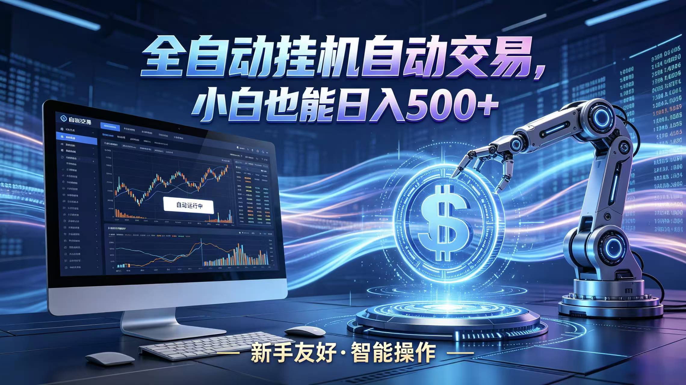 全新智能化交易助手，傻瓜式操作，小白也能快速上手，轻松实现日入500+-余宽网创