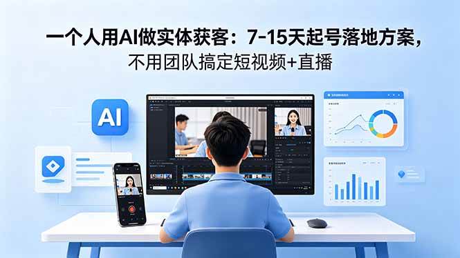(18432期)一个人用AI做实体获客:7-15天起号落地方案,不用团队搞定短视频+直播 (18432期)一个人用AI做实体获客:7-15天起号落地方案,不用团队搞定短视频+直播