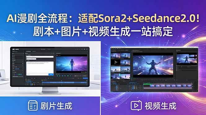 (18400期)AI漫剧全流程:适配Sora2+Seedance2.0!剧本+图片+视频生成一站搞定-余宽网创