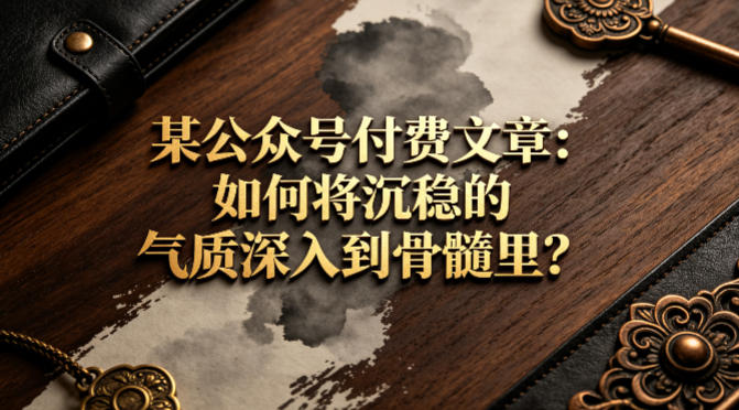 某公众号付费文章：如何将沉稳的气质深入到骨髓里？-余宽网创