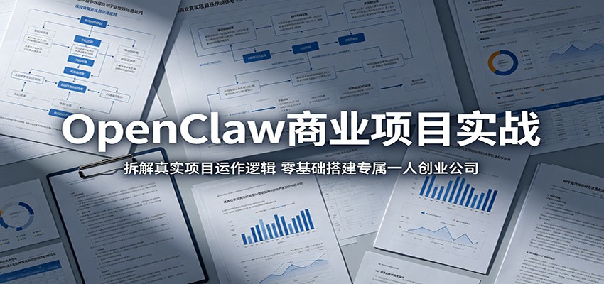 OpenClaw商业项目实战:拆解真实项目运作逻辑,零基础搭建专属一人创业公司-余宽网创