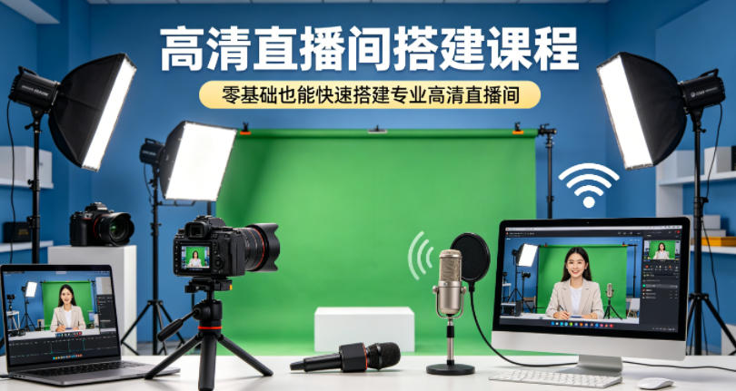 高清直播间搭建课程，零基础也能快速搭建专业高清直播间-余宽网创