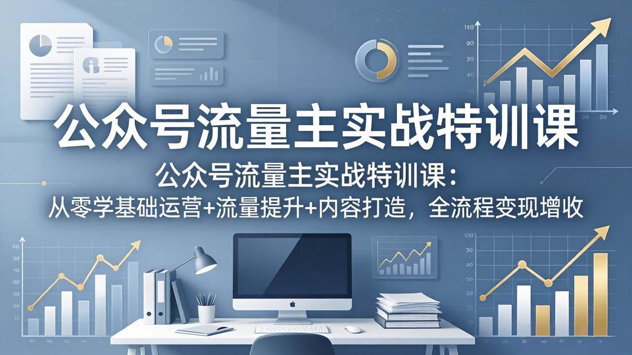 （18072期）公众号流量主实战特训课：从零学基础运营+流量提升+内容打造，全流程变现增收-余宽网创