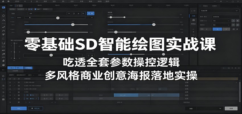 零基础SD智能绘图实战课:吃透全套参数操控逻辑,多风格商业创意海报落地实操-余宽网创