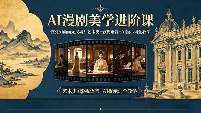 (18480期)告别AI画面无灵魂!AI漫剧美学进阶课,艺术史+影视语言+AI提示词全教学-余宽网创