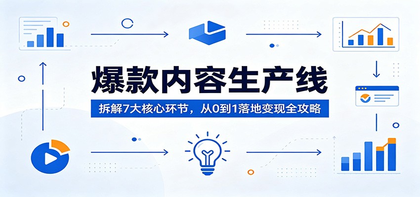 爆款内容生产线:拆解7大核心环节,从0到1落地变现全攻略-余宽网创